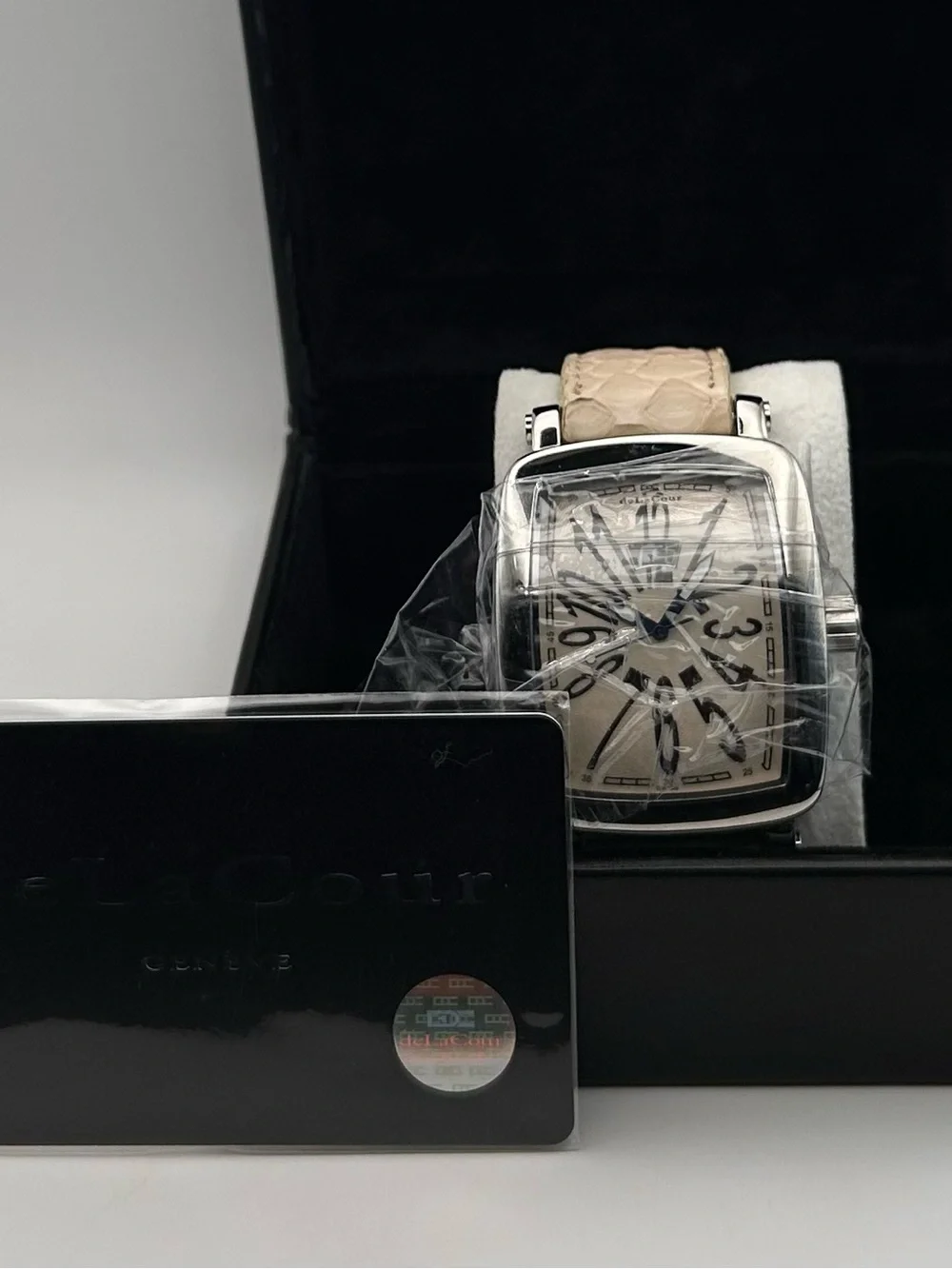 DeLacour Via Larga Men’s Limited Edition White Dial And Strap Quartz 36mm Watch